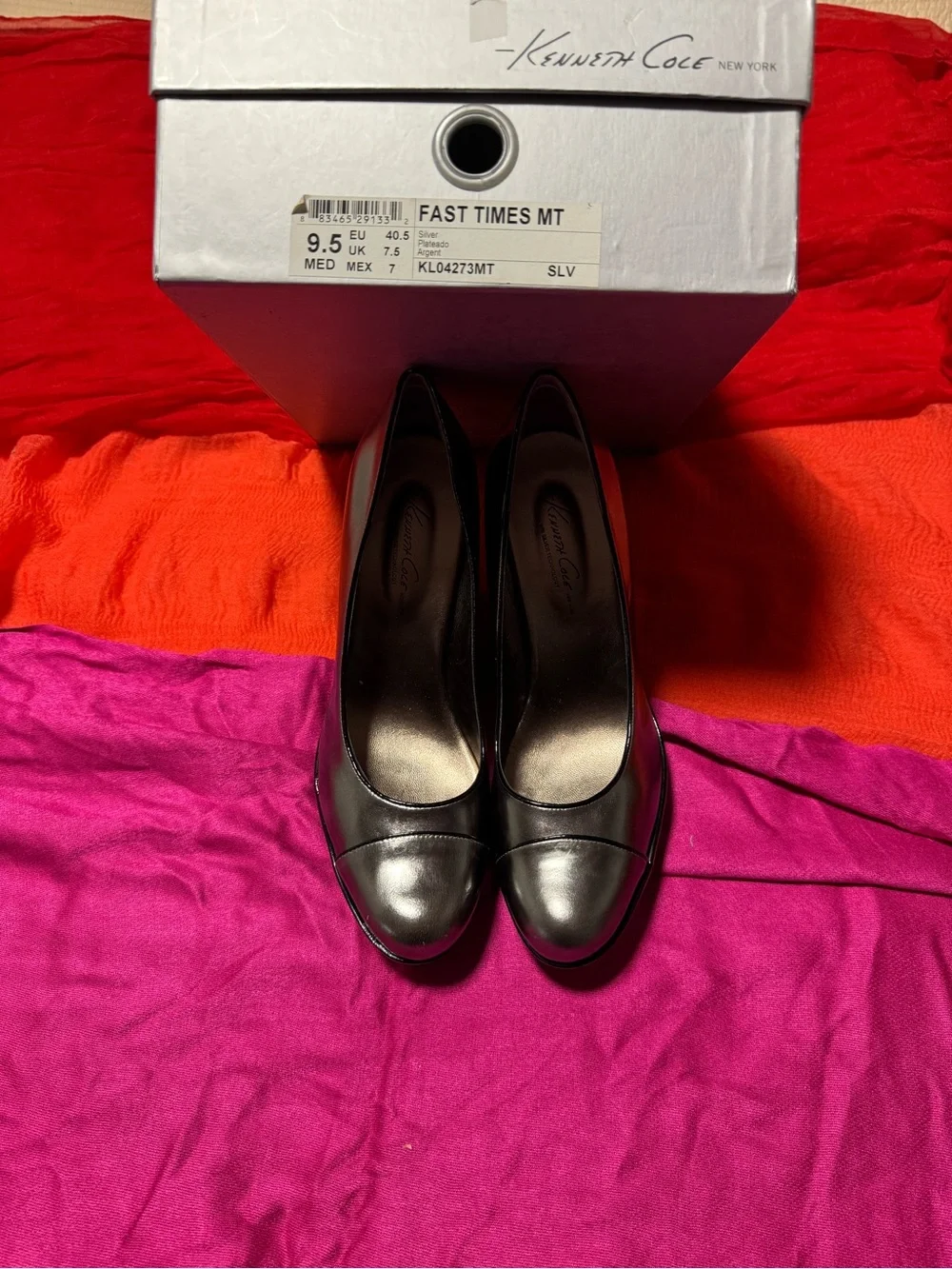 Kenneth Cole New York Black Leather Wedge Pumps